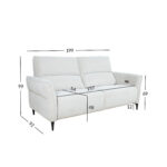 Diivan MIAMI 3-kohaline elektriline recliner 199x92xH99cm, helebeež Diivanid