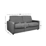 Diivanvoodi PROVO 2-kohaline 188x95xH94cm, tumehall Diivanid