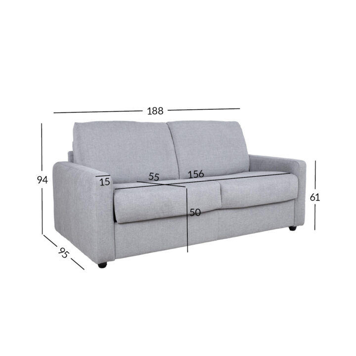 Diivanvoodi PROVO 2-kohaline 188x95xH94cm, hall Diivanid