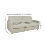 Diivanvoodi BRANDON 3-kohaline 203x97xH91cm, helebeež Diivanid