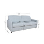 Diivanvoodi BRANDON 3-kohaline 203x97xH91cm, sinakashall melange Diivanid