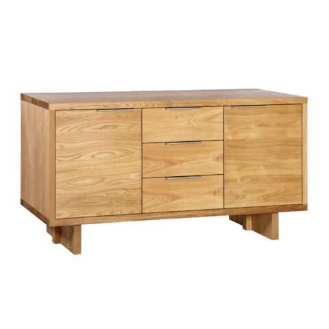 Kummut LISBON 2-ukse ja 3-sahtliga 180x45xH82cm, materjal: naturaalse tammespooniga mööbliplaat Kapid, kummutid ja riiulid KAM22 Söögituppa jõuludeks