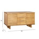 Kummut LISBON 2-ukse ja 3-sahtliga 180x45xH82cm, materjal: naturaalse tammespooniga mööbliplaat Kapid, kummutid ja riiulid KAM22 Söögituppa jõuludeks