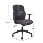 Töötool TIMEO 62x58xH93-101cm, must Arvutitoolid ja töötoolid