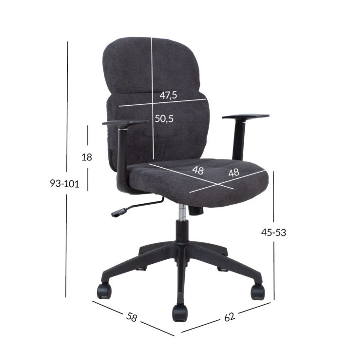 Töötool TIMEO 62x58xH93-101cm, must Arvutitoolid ja töötoolid