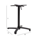 Lauajalg BISTRO 69x69xH72cm, alumiinium, värvus: must Aialauad Aialauad