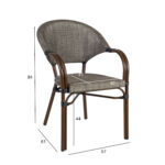 Tool BAMBUS käetugedega 57x61xH84cm, helepruun, alumiinium Aiatoolid ja aiapingid Aiatoolid ja aiapingid