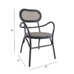 Tool BOLGHERI must 56x62xH83cm, alumiiniumraam, plastikpunutis Aiatoolid ja aiapingid Aiatoolid ja aiapingid