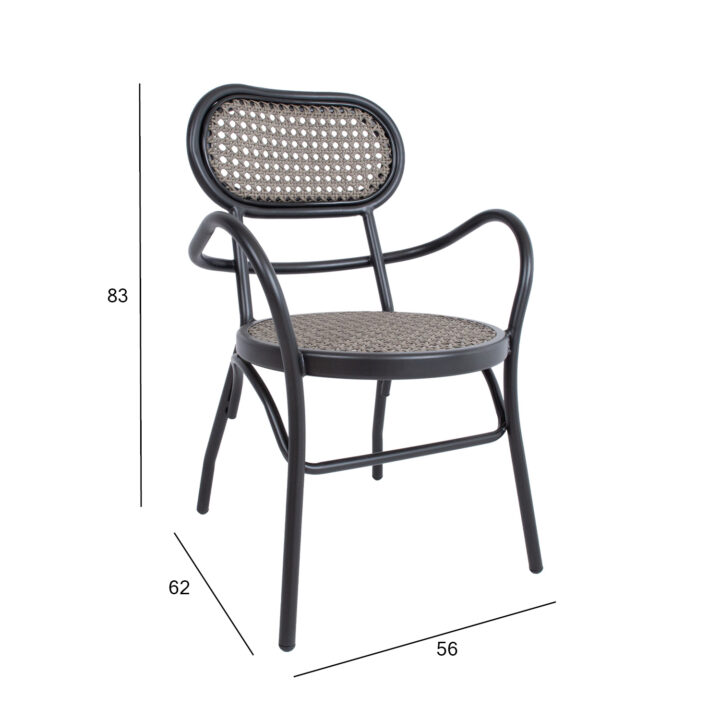Tool BOLGHERI must 56x62xH83cm, alumiiniumraam, plastikpunutis Aiatoolid ja aiapingid Aiatoolid ja aiapingid
