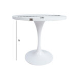 Laud BOLGHERI D80xH74cm, valge, alumiinium, malm Aialauad Aialauad