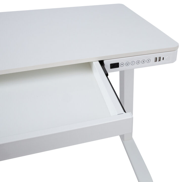 Töölaud ERGO 1-mootoriga 120x60xH72-121cm, valge Kontorimööbel ERGO