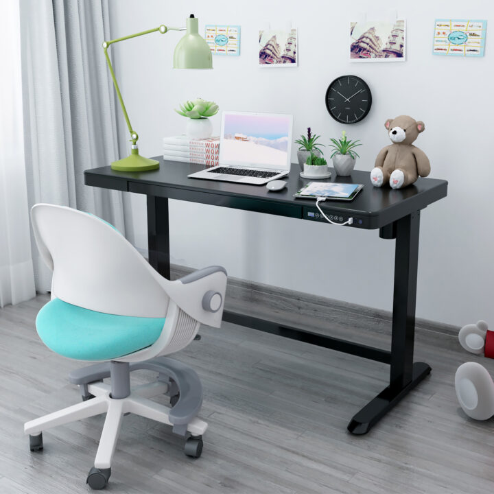 Töölaud ERGO 1-mootoriga 120x60xH72-121cm, must Kontorimööbel ERGO