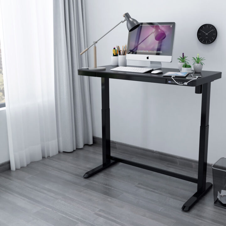 Töölaud ERGO 1-mootoriga 120x60xH72-121cm, must Kontorimööbel ERGO