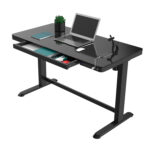 Töölaud ERGO 1-mootoriga 120x60xH72-121cm, must Kontorimööbel ERGO