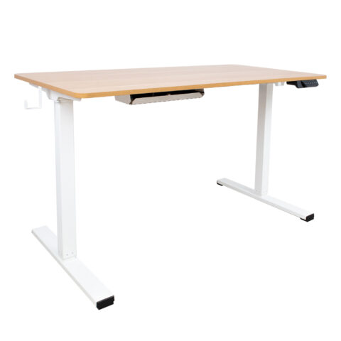 Töölaud ERGO 1-mootoriga 120x60xH73-121cm, tamm/valge Kontorimööbel ERGO