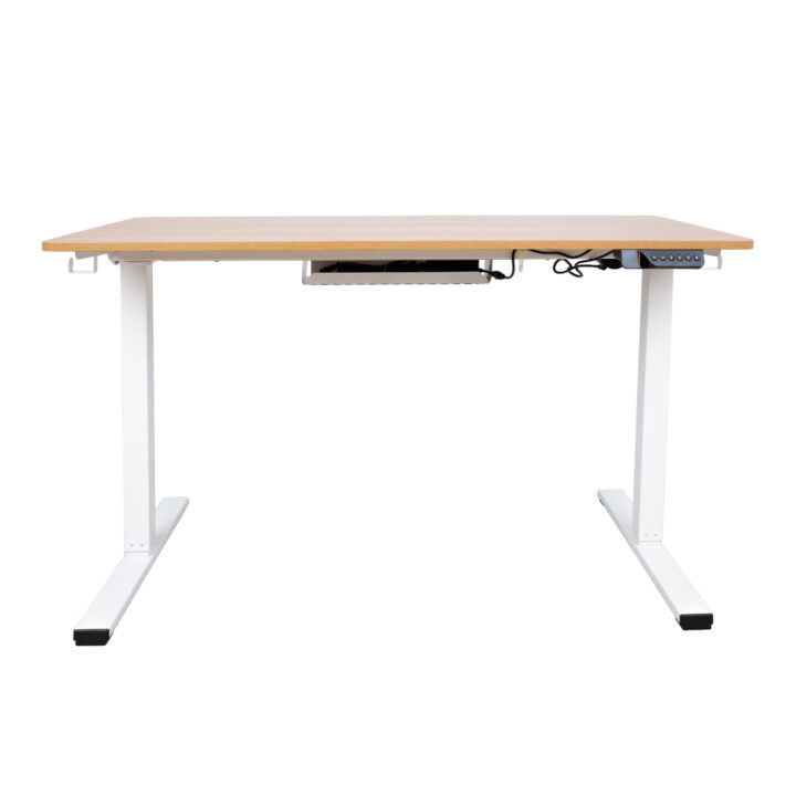 Töölaud ERGO 1-mootoriga 120x60xH73-121cm, tamm/valge Kontorimööbel ERGO