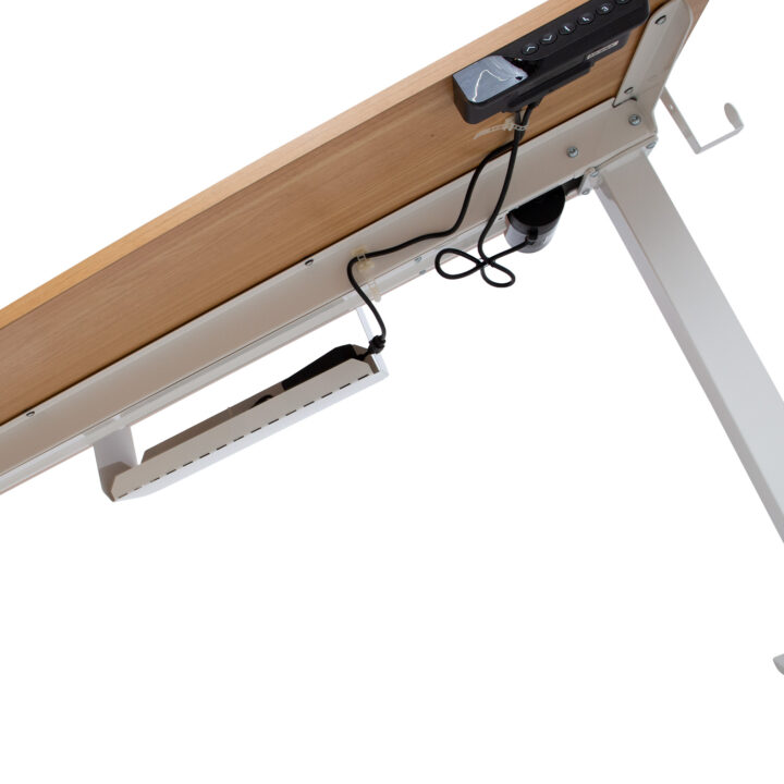 Töölaud ERGO 1-mootoriga 120x60xH73-121cm, tamm/valge Kontorimööbel ERGO