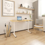 Töölaud ERGO 1-mootoriga 120x60xH73-121cm, tamm/valge Kontorimööbel ERGO