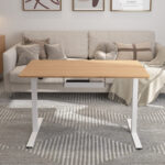 Töölaud ERGO 1-mootoriga 120x60xH73-121cm, tamm/valge Kontorimööbel ERGO