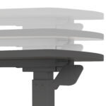 Töölaud ERGO ühe jalaga 70x40xH67,5-106cm, manuaalne, must Kontorimööbel ERGO