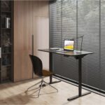Töölaud ERGO LIGHT 1-mootoriga 120x60xH72,5-117,5cm, must Kontorimööbel ERGO