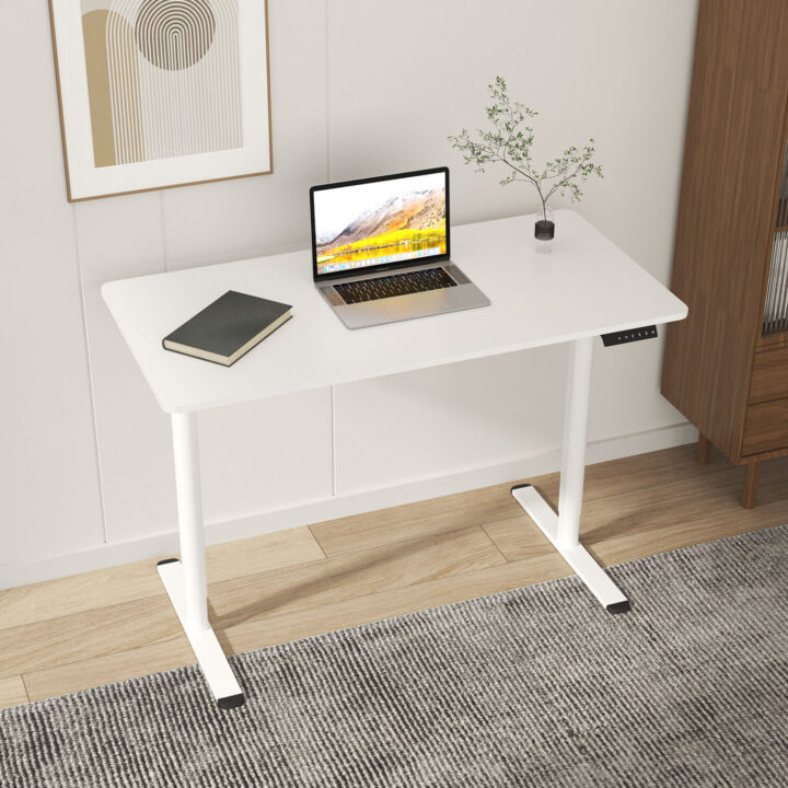 Töölaud ERGO LIGHT 1-mootoriga 120x60xH72,5-117,5cm, valge Kontorimööbel