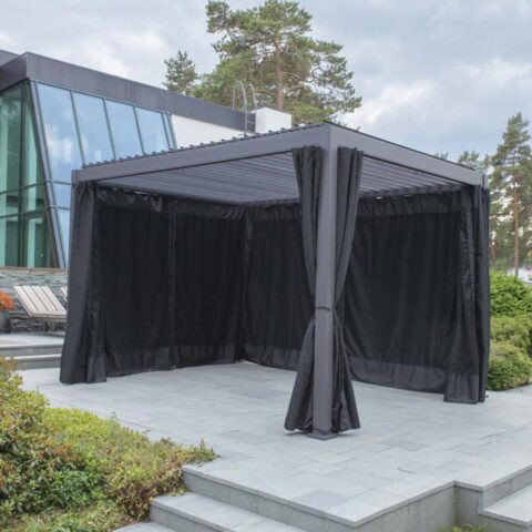 Polüesterkardinad varikatusele MIRADOR-111 3x4m, must Varikatused ja aiatelgid G07-100 Varikatused ja aiatelgid