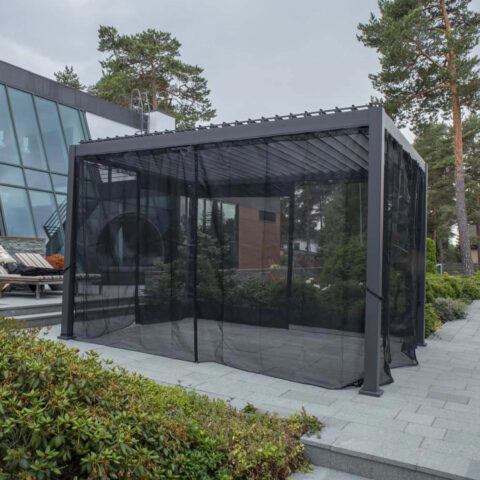 Textilene kardinad varikatusele MIRADOR-111 3x4m, must Varikatused ja aiatelgid G07-100 Varikatused ja aiatelgid