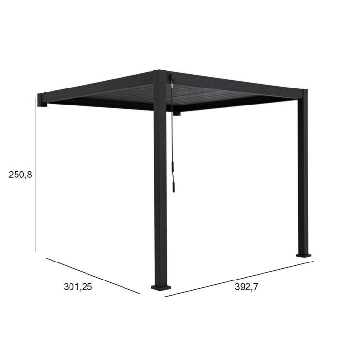 Varikatus MIRADOR-111 3x4m seinale paigaldatav, tumehall Varikatused ja aiatelgid HORECA