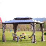 Varikatus SUNSET 3x4xH2/2,7m, pruun/taupe Varikatused ja aiatelgid G07-100 Varikatused ja aiatelgid