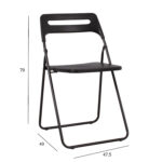 Klapptool PIKNIK, 42,5x41xH77cm, must/plastik, teras Klapptoolid Klapptoolid