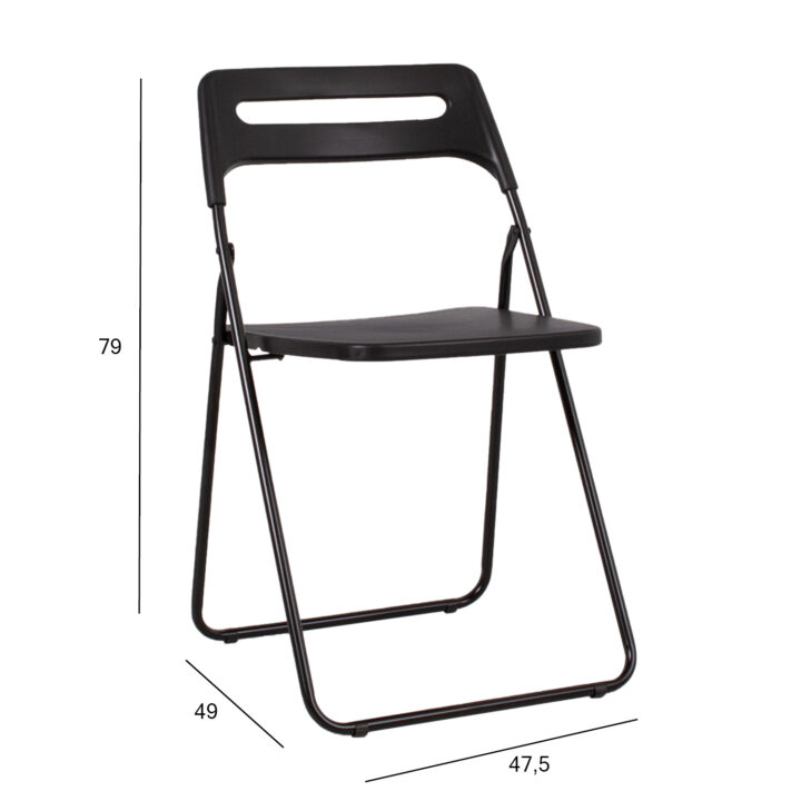 Klapptool PIKNIK, 42,5x41xH77cm, must/plastik, teras Klapptoolid Klapptoolid