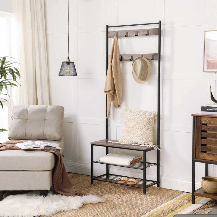 Riidenagi  70x32x177cm, valge, hele elevandiluu + must Riidestanged ja nagid