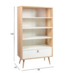 Riiul HELENA WHITE 80x40xH140cm, MDF naturaalne/valge Elutoamööbel Elutuppa jõuludeks