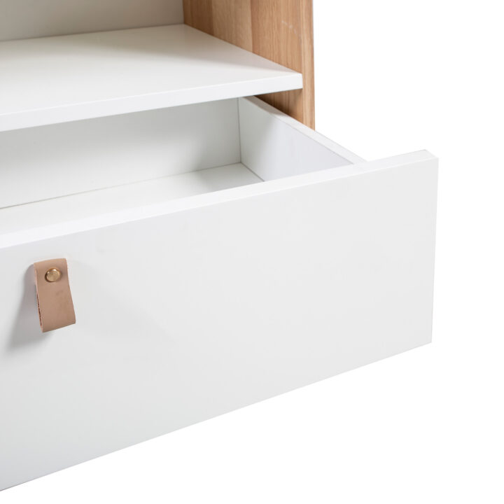 Riiul HELENA WHITE 80x40xH140cm, MDF naturaalne/valge Elutoamööbel Elutuppa jõuludeks