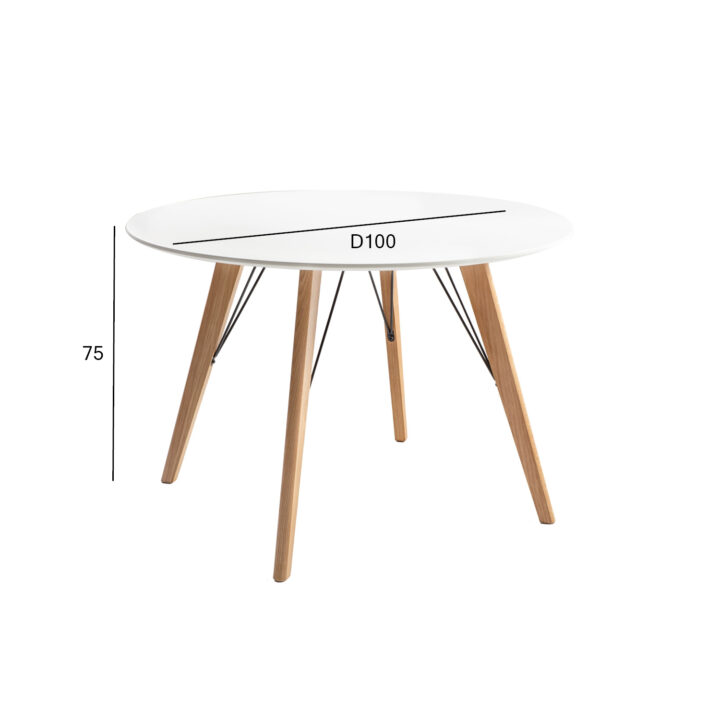Söögilaud HELENA WHITE D100xH75cm, valge Söögilauad H02-200 Söögilauad