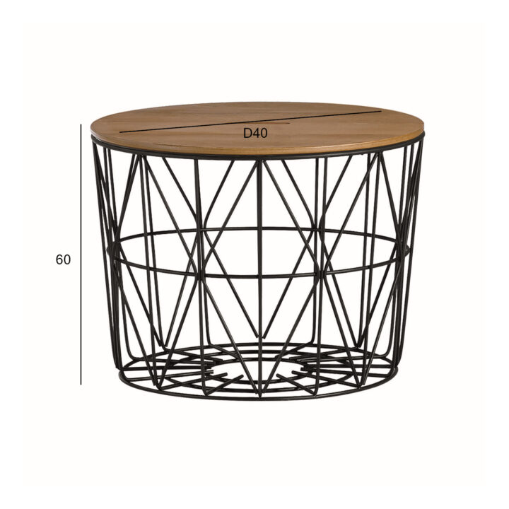 Diivanilaud HELENA D60xH40cm, tammespooniga MDF, metall Diivanilauad ja abilauad Diivanilauad ja abilauad