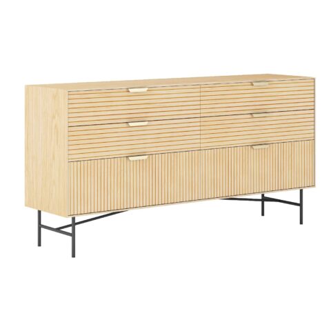Kummut BASSEL 120x40xH80cm, 3D melamiin Elutoamööbel H01-700 Kapid