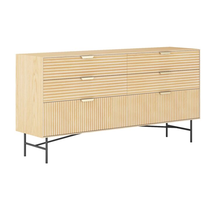 Kummut BASSEL 120x40xH80cm, 3D melamiin Elutoamööbel H01-700 Kapid