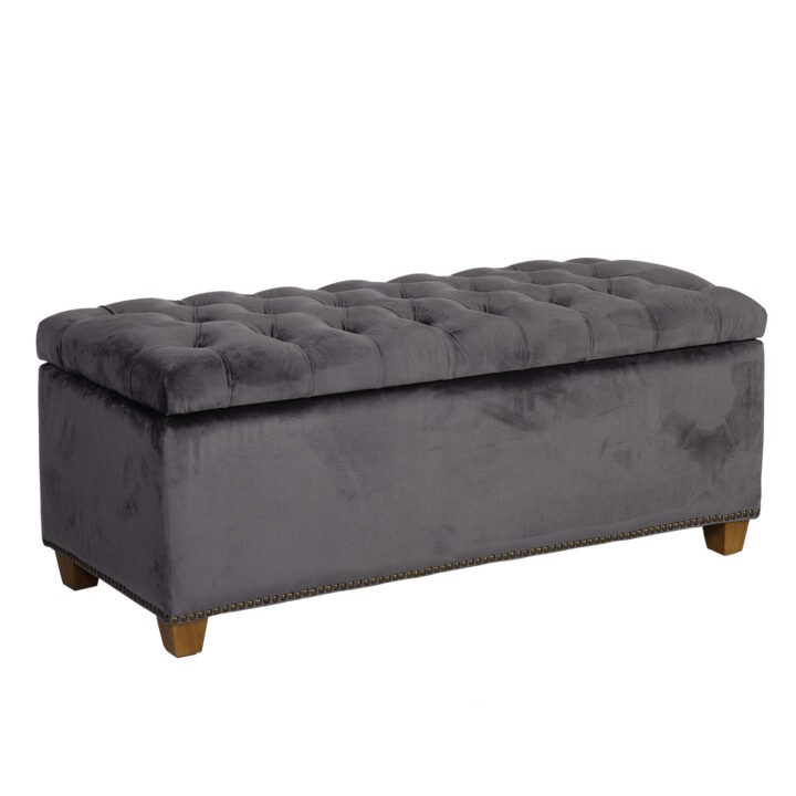 Pink HOLMES VELVET 112x46xH47cm, tumehall samet Elutoamööbel H03-400 Voodiotsa kastid ja pingid