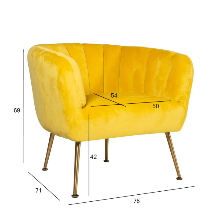 Tugitool TUCKER 78x71xH69cm, kollane Elutoamööbel Elutuppa jõuludeks