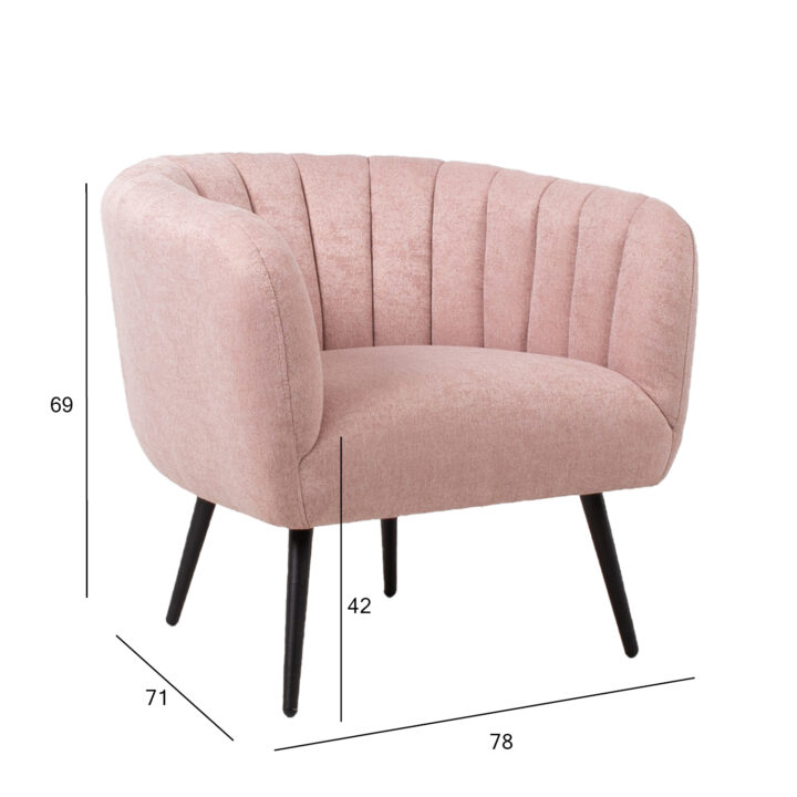 Tugitool TUCKER 78x71xH69cm, roosa Elutoamööbel Elutuppa jõuludeks
