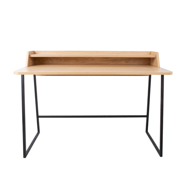 Kirjutuslaud HELENA 120x60xH88cm, hele tamm, MDF, metall Kirjutuslauad HELENA