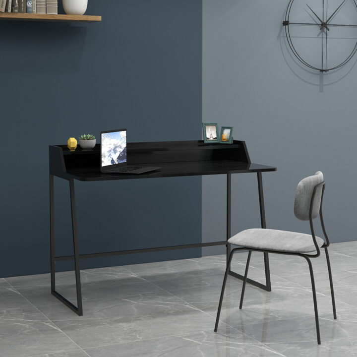 Kirjutuslaud HELENA 120x60xH88cm, must tamm, MDF, metall Kirjutuslauad HELENA