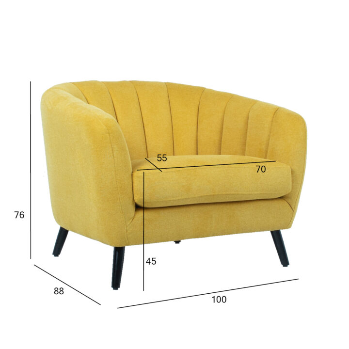 Tugitool MELODY 100x88xH76cm, kollane Elutoamööbel H01-500 Tugitoolid ja kiiktoolid