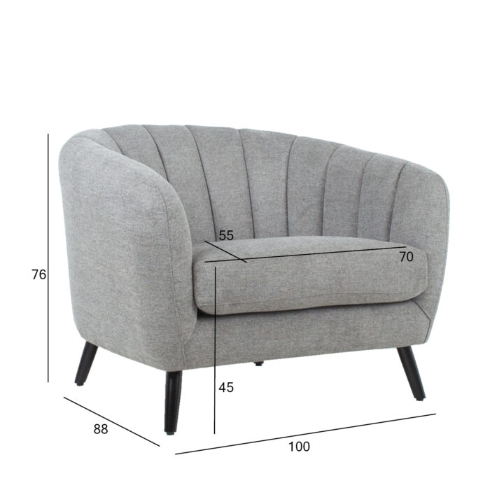 Tugitool MELODY 100x88xH76cm, hall Elutoamööbel Diivanid 3+1