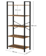 Redelriiul 66x30x153cm, must Raamaturiiulid