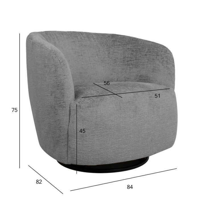 Tugitool MANUELA 84x82xH75cm, tumehall Elutoamööbel Tugitoolid ja kiiktoolid