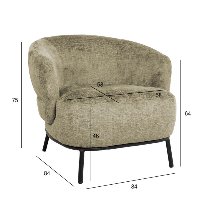 Tugitool GEMALA 84x84xH75cm, beež Elutoamööbel Tugitoolid ja kiiktoolid