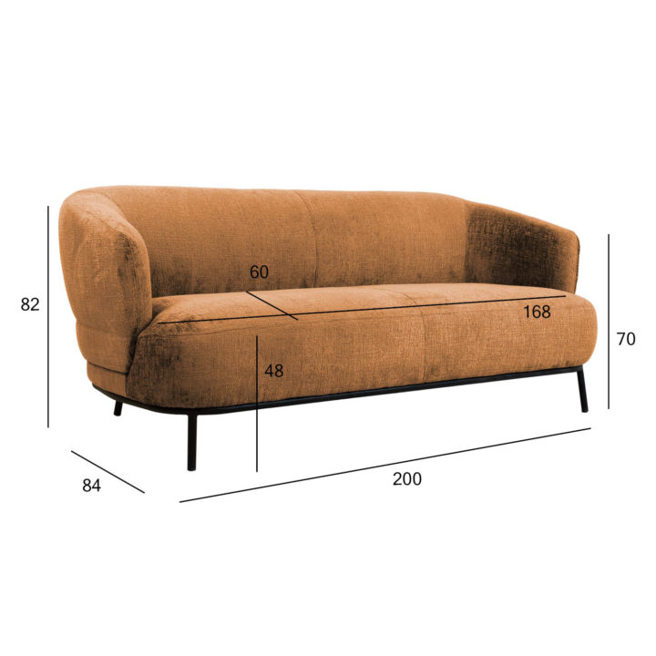 Diivan GEMALA 2,5 kohaline 200x84xH82cm, oran˛ Diivanid Diivanid